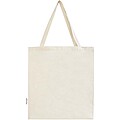 Madras 140 g/m2 GRS recycled cotton gusset tote bag, natural