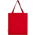 Madras 140 g/m2 GRS recycled cotton gusset tote bag, red