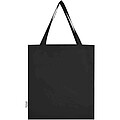 Madras 140 g/m2 GRS recycled cotton gusset tote bag, solid black