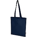 Madras Blend 140 g/m2 GRS recycled cotton tote bag 7L, navy