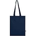 Madras Blend 140 g/m2 GRS recycled cotton tote bag 7L, navy