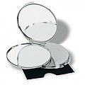 Make-up mirror, shiny silver