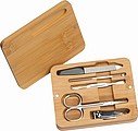 Manicure set in bamboo case