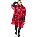 Mayan recycled plastic disposable rain poncho with storage pouch