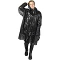 Mayan recycled plastic disposable rain poncho with storage pouch