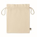 Medium gift draw cord bag in organic cotton