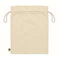 Medium gift draw cord bag in organic cotton