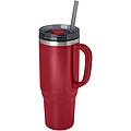 Melbourne 1200 ml RCS certified insulated tumbler with straw, red