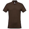 Men s KARIBAN SHORT-SLEEVED PIQUÉ POLO SHIRT, chocolate, L