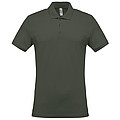Men s KARIBAN SHORT-SLEEVED PIQUÉ POLO SHIRT, dark khaki, L