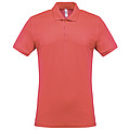 Men s KARIBAN SHORT-SLEEVED PIQUÉ POLO SHIRT, true coral, S