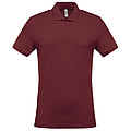 Men s KARIBAN SHORT-SLEEVED PIQUÉ POLO SHIRT, wine, S