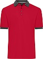 Mens Contrast Piqué Polo red/anthracite melange M