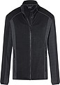 Mens fleece jacket JAMES & NICHOLSON, black/carbon, L