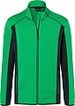 Mens fleece jacket JAMES & NICHOLSON, fern green/carbon, S