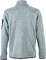 Mens knitted fleece jacket James Nicholson, grey/red, XL