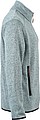 Mens knitted fleece jacket James Nicholson, grey/red, XL