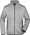 Mens knitted fleece jacket James Nicholson, grey/red, XXL