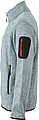 Mens knitted fleece jacket James Nicholson, grey/red, XXL