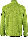 Mens knitted fleece jacket James Nicholson, lime green/blue, XL