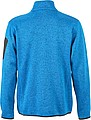 Mens knitted fleece jacket James Nicholson, royal blue/red, XXL