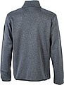 Mens knitted fleece jacket James Nicholson, silver/dark grey, XL