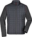 Mens knitted jacket JAMES & NICHOLSON, grey melange/anthracite melange, 2XL