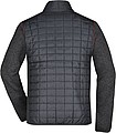 Mens knitted jacket JAMES & NICHOLSON, grey melange/anthracite melange, 2XL