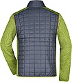 Mens knitted jacket JAMES & NICHOLSON, kiwi melange/anthracite melange, 2XL