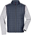 Mens knitted jacket JAMES & NICHOLSON, light melange/anthracite melange, 2XL