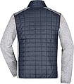 Mens knitted jacket JAMES & NICHOLSON, light melange/anthracite melange, 2XL
