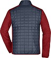 Mens knitted jacket JAMES & NICHOLSON, red melange/anthracite melange, 2XL