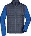Mens knitted jacket JAMES & NICHOLSON, royal melange/anthracite melange, 2XL