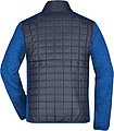 Mens knitted jacket JAMES & NICHOLSON, royal melange/anthracite melange, 2XL