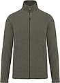Mens microfleece sweatshirt KARIBAN, dark green melange, S