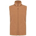 Mens microfleece vest KARIBAN, camel heather, 3XL