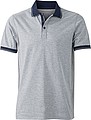 Mens polo T-shirt James Nicholson, grey/navy, S
