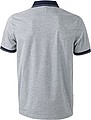 Mens polo T-shirt James Nicholson, grey/navy, S