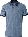 Mens polo T-shirt James Nicholson, light blue/dark blue, S