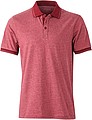 Mens polo T-shirt James Nicholson, red/dark red, M