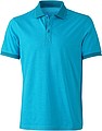 Mens polo T-shirt James Nicholson, turquise/dark turquise, S
