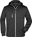 Mens softshell jacket JAMES & NICHOLSON, black/black/white, L