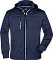 Mens softshell jacket JAMES & NICHOLSON, navy/navy/white, 3XL
