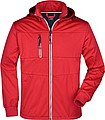 Mens softshell jacket JAMES & NICHOLSON, red/navy/white, 3XL