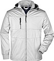 Mens softshell jacket JAMES & NICHOLSON, white/white/navy, L
