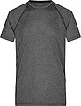 Mens sports T-shirt James Nicholson, grey melange/black, S