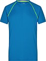 Mens sports T-shirt James Nicholson, light blue/yellow, S