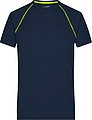 Mens sports T-shirt James Nicholson, navy/yellow, S