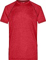 Mens sports T-shirt James Nicholson, red melange/black, S