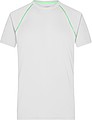 Mens sports T-shirt James Nicholson, white/green, M